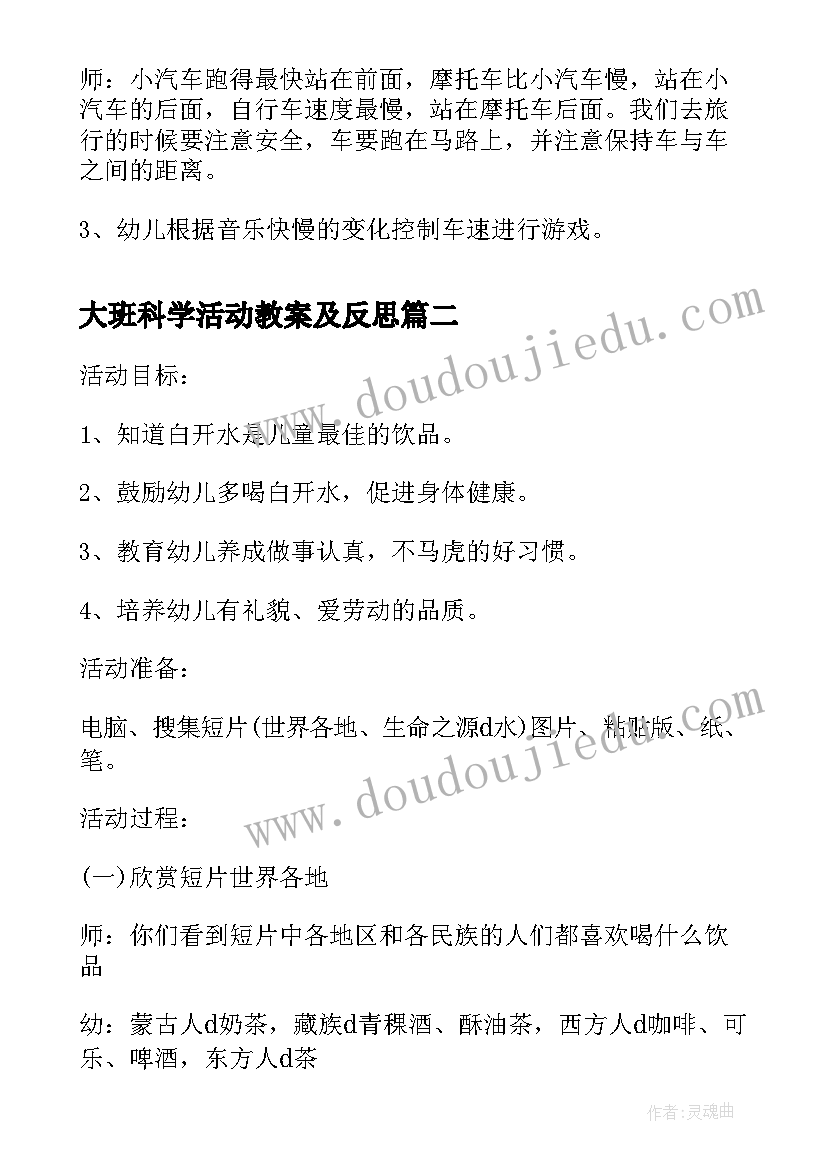 2023年大班科学活动教案及反思(模板5篇)