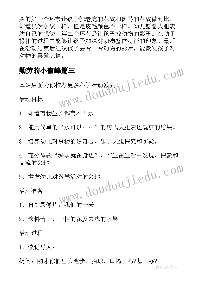 最新勤劳的小蜜蜂 科学研修活动心得体会(通用7篇)