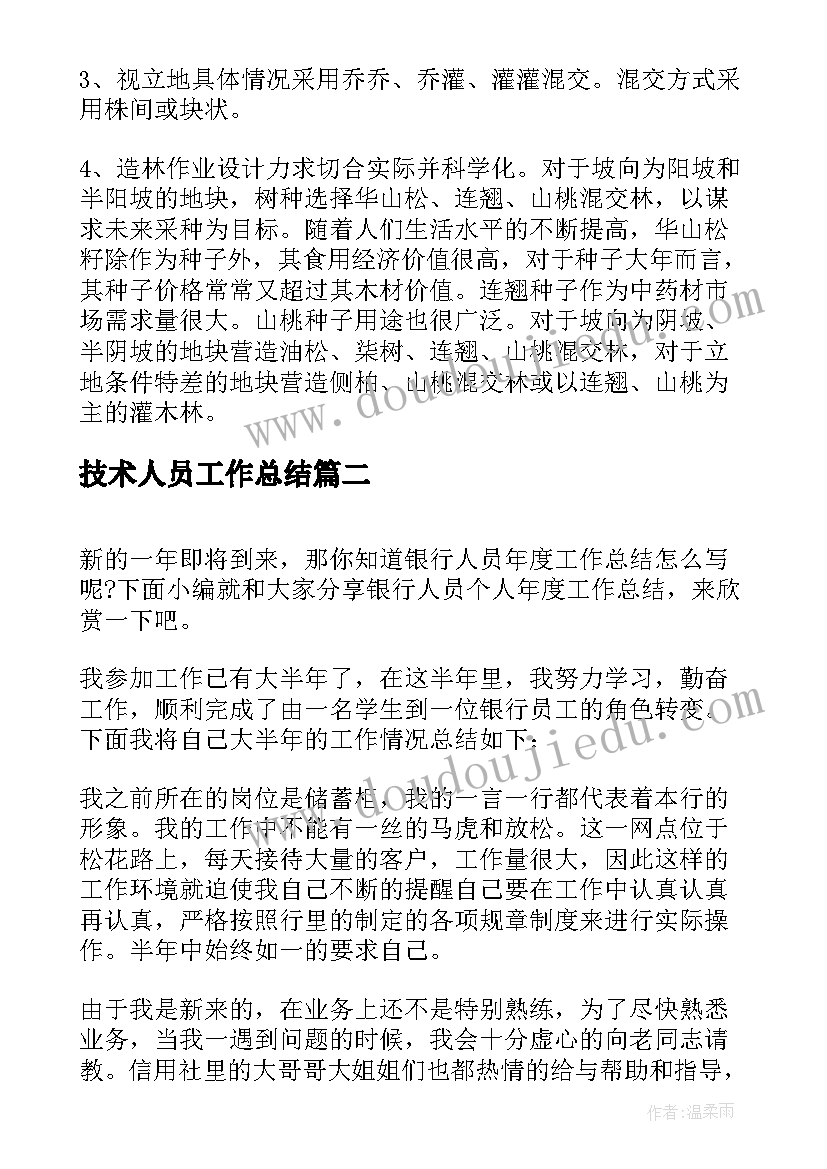 技术人员工作总结(模板5篇)