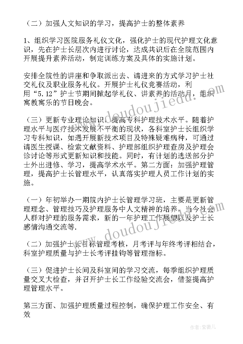 最新护士工作计划集合(优质5篇)