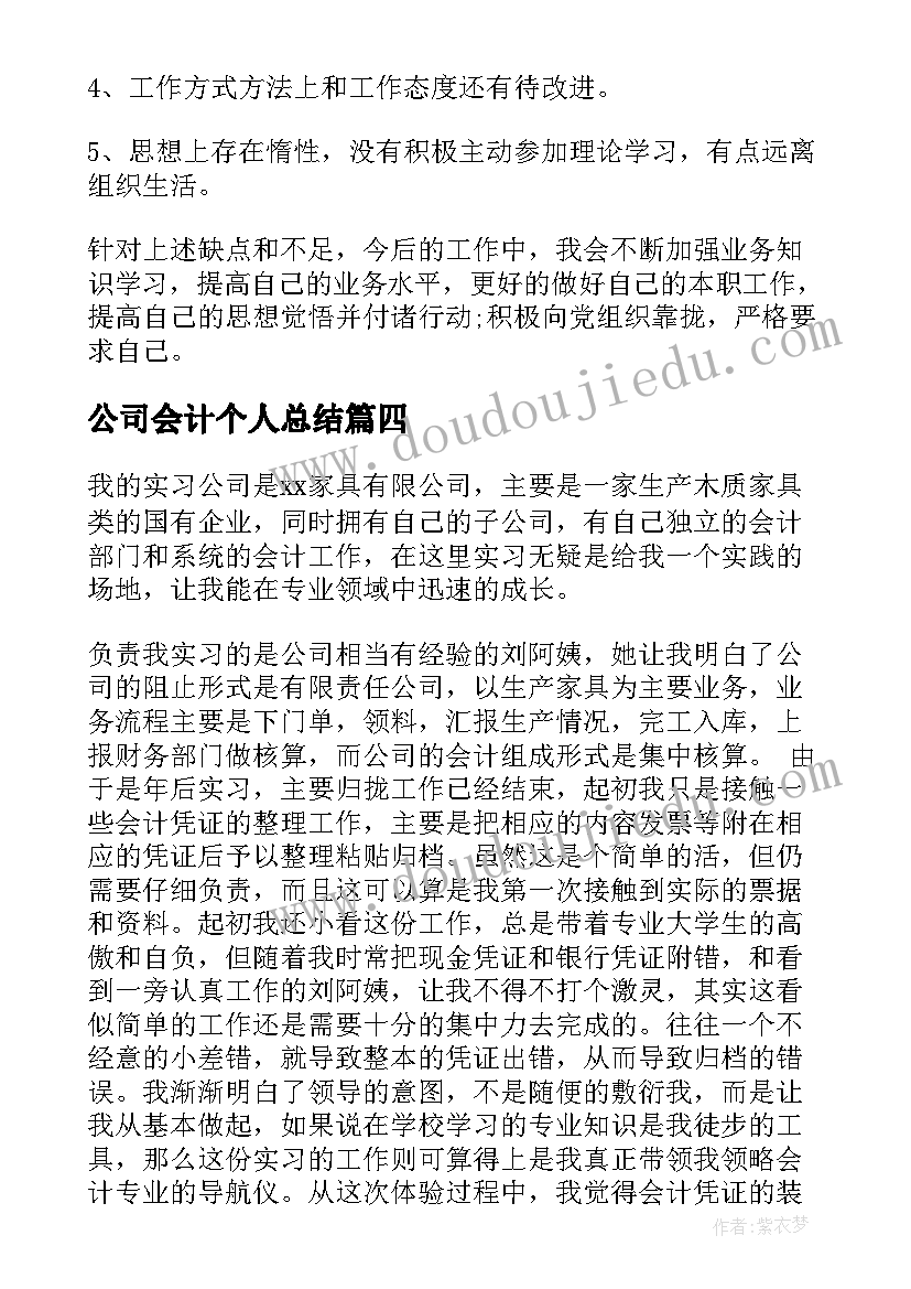 最新公司会计个人总结 公司会计个人年度总结(通用6篇)