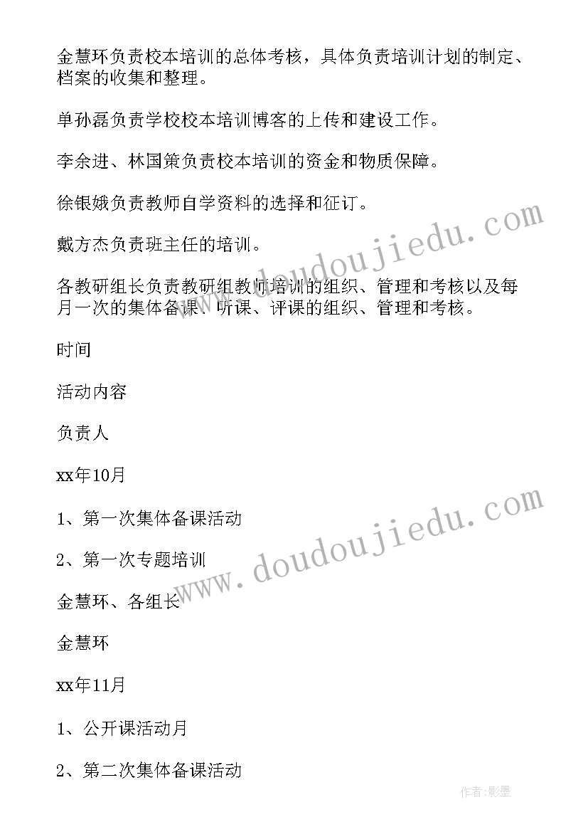 最新教师个人校本培训计划 中学校本培训计划(模板5篇)