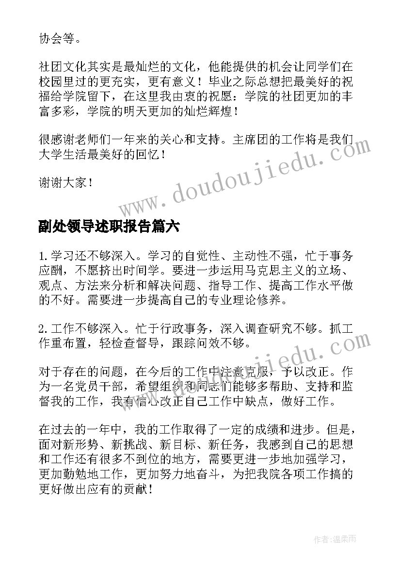 2023年副处领导述职报告(精选9篇)