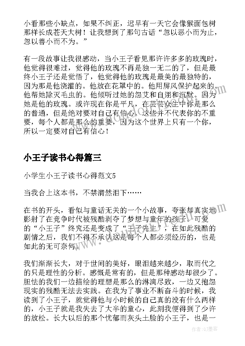 2023年小王子读书心得(大全5篇)