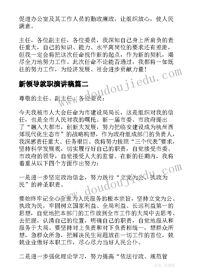 2023年新领导就职演讲稿(大全5篇)