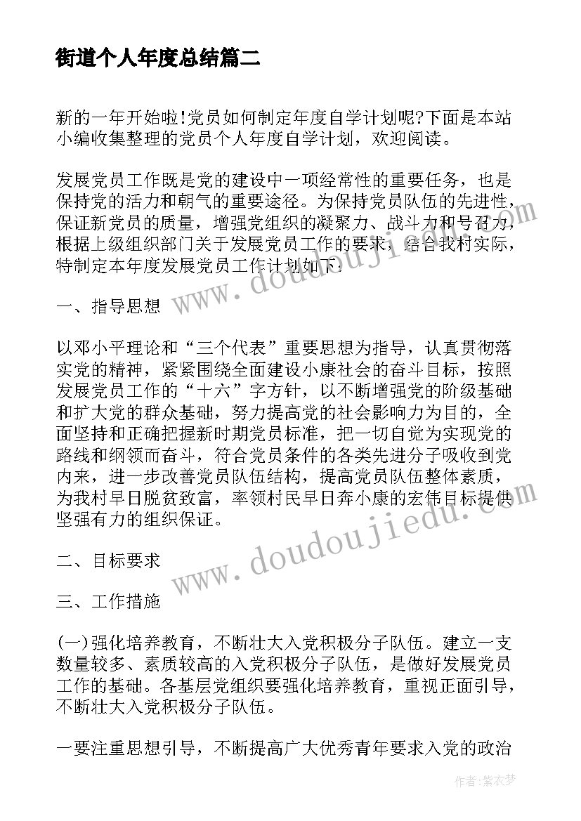 2023年街道个人年度总结 街道年度公共卫生的个人工作计划(优秀5篇)