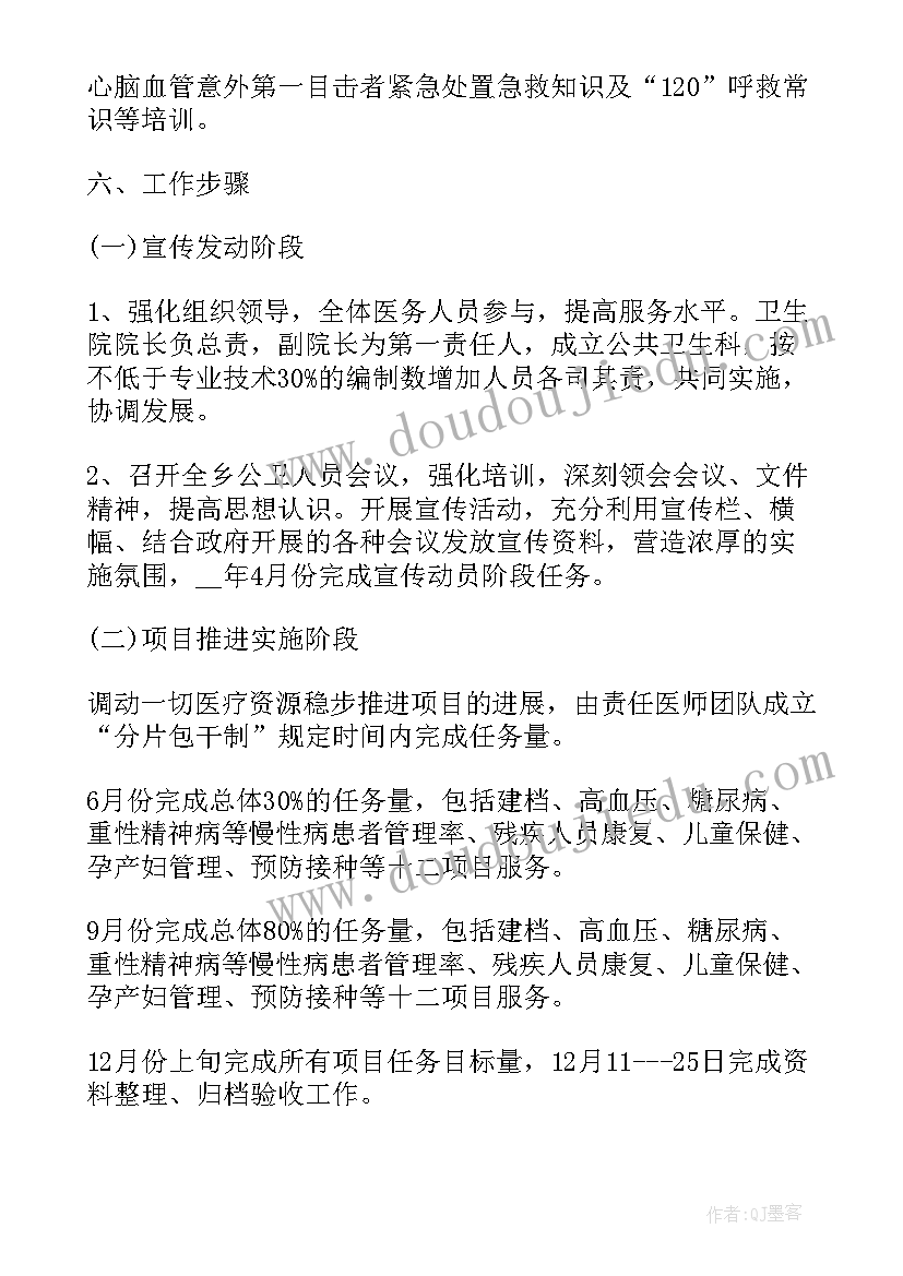 最新村级基本公共卫生工作计划(大全5篇)