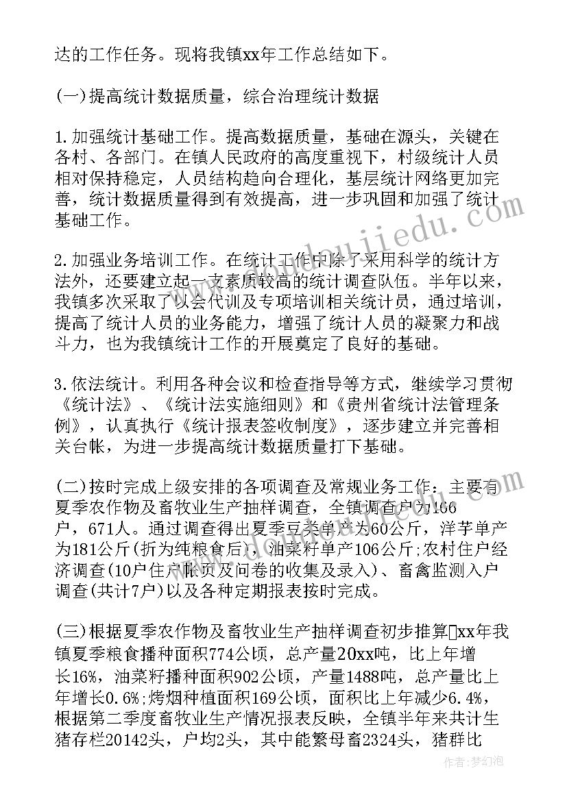 2023年乡镇统计年终工作总结(优秀5篇)