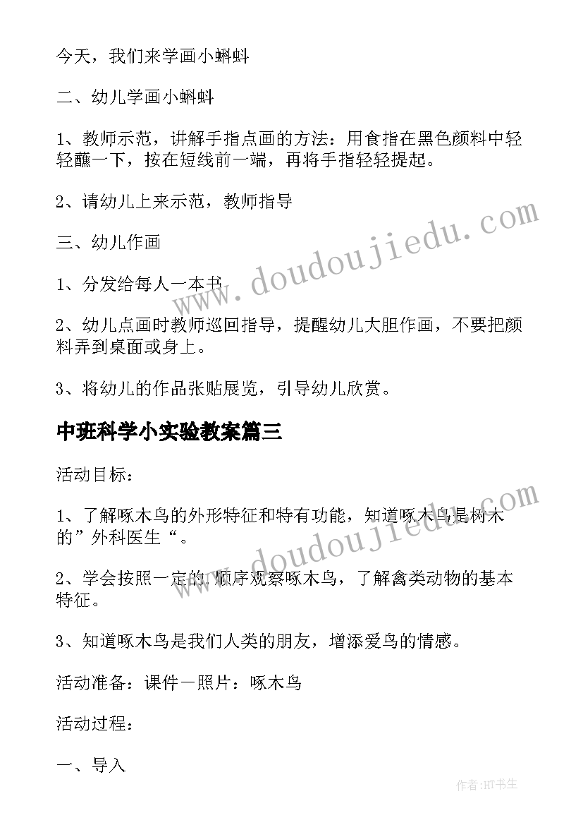 2023年中班科学小实验教案(大全5篇)