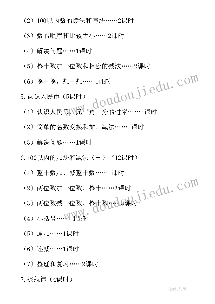 2023年人教版一年级数学数学教学计划(汇总6篇)