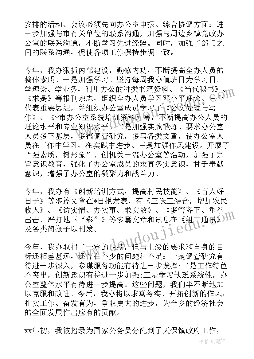 乡镇政府办公室工作总结 乡镇党政办公室个人年终工作总结(通用5篇)