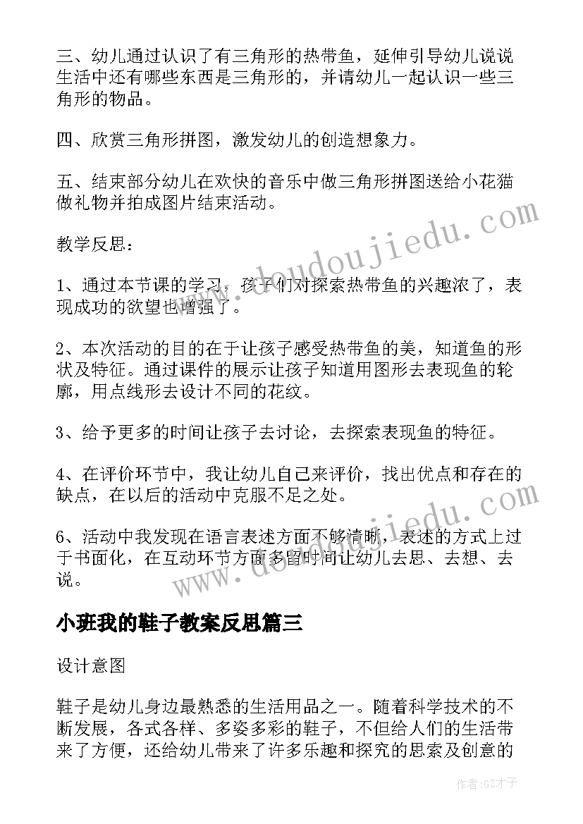 最新小班我的鞋子教案反思(精选5篇)