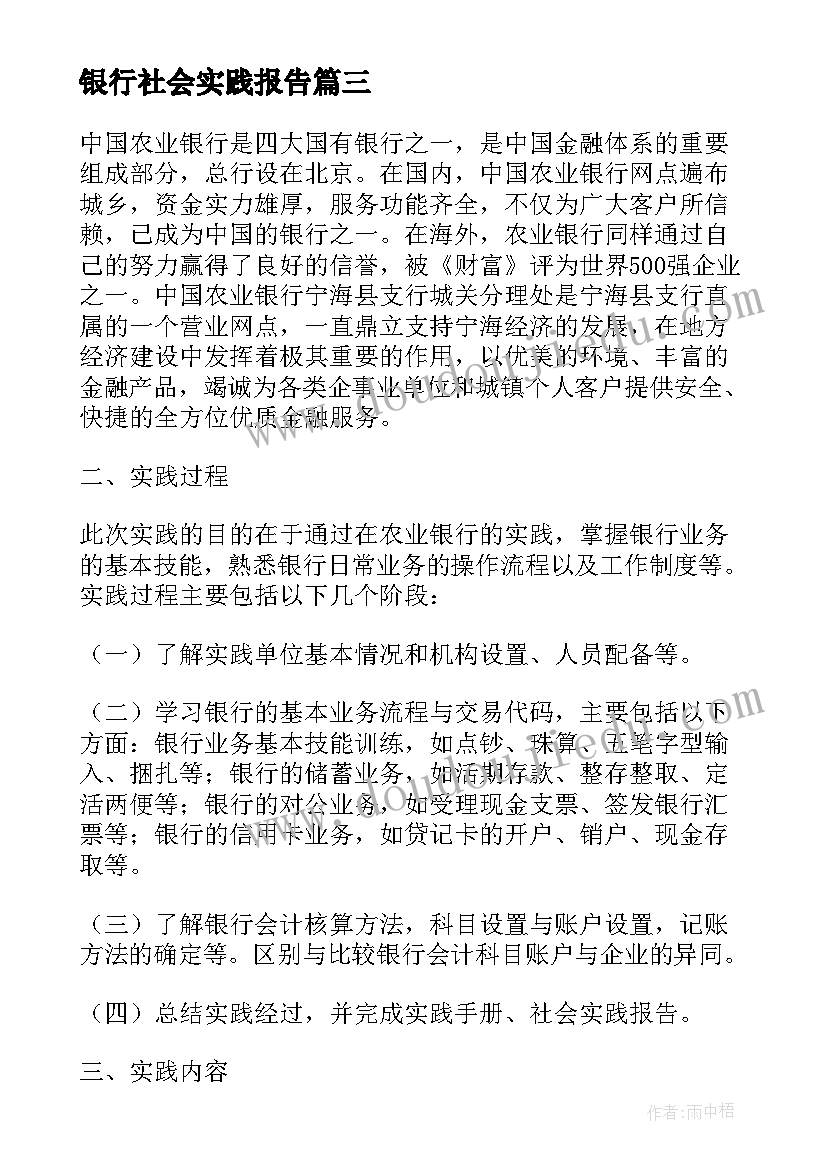 2023年银行社会实践报告(汇总9篇)