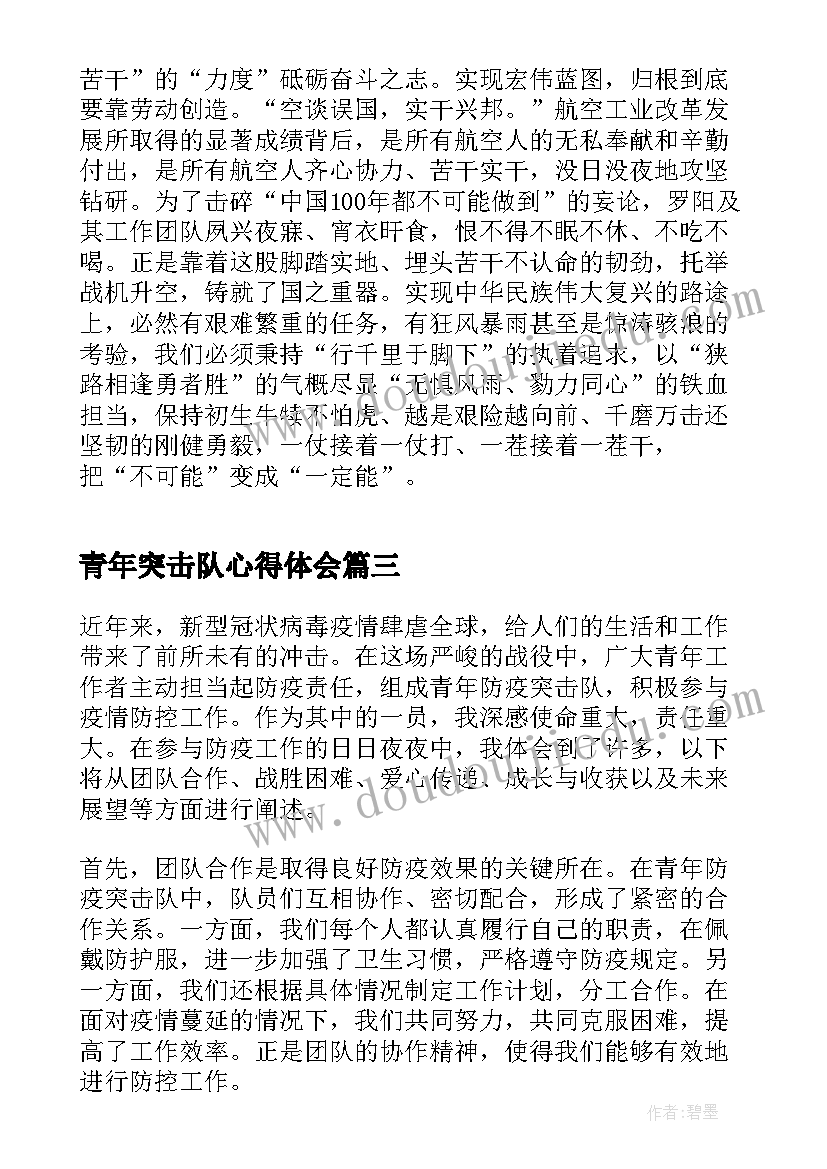 最新青年突击队心得体会(汇总5篇)