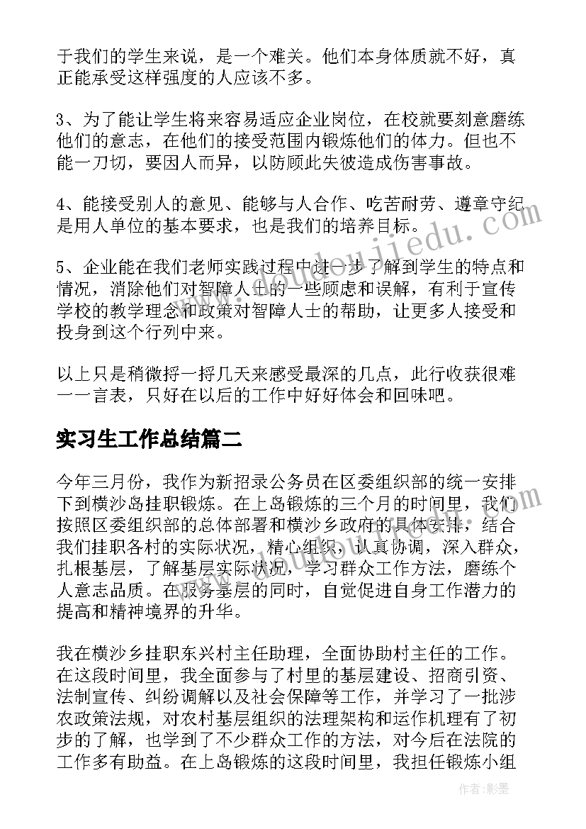 最新实习生工作总结(优质5篇)