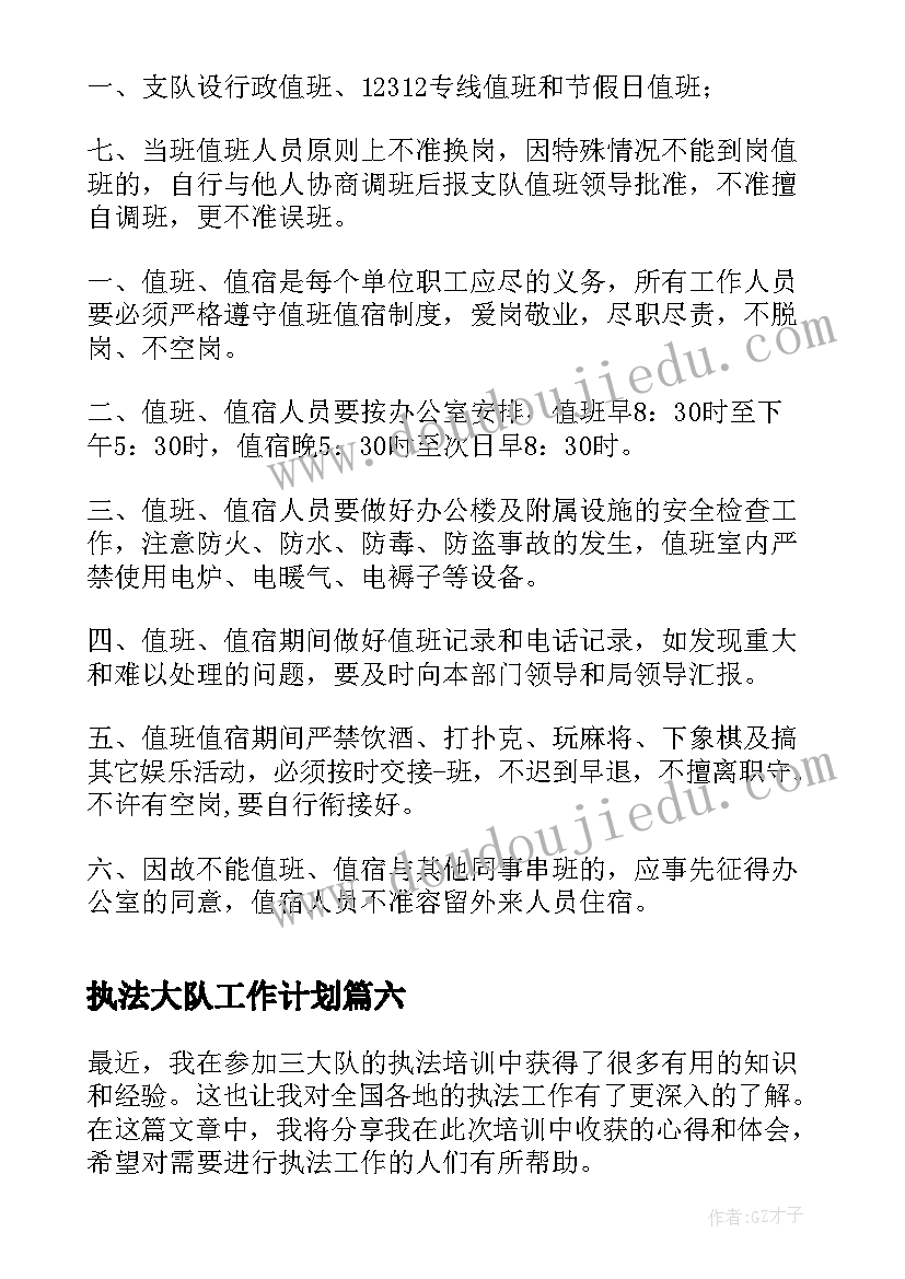 2023年执法大队工作计划(精选9篇)