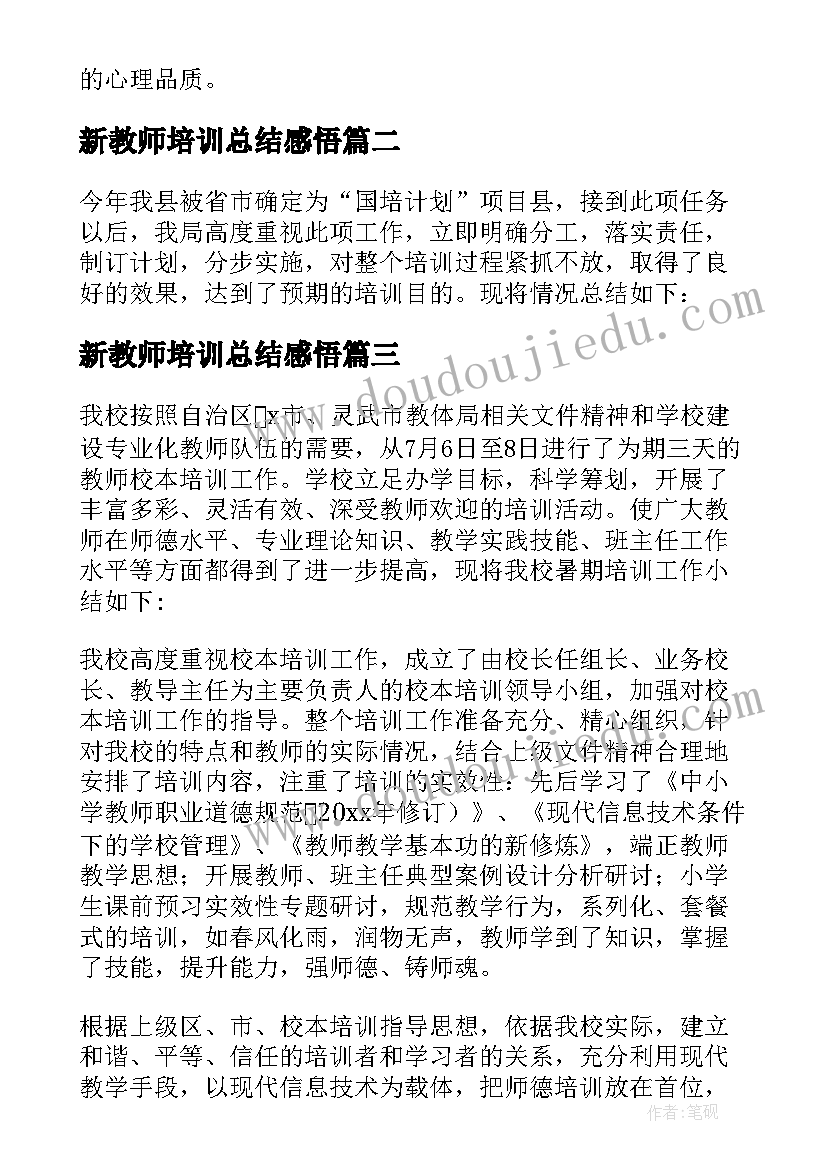 2023年新教师培训总结感悟(优质6篇)