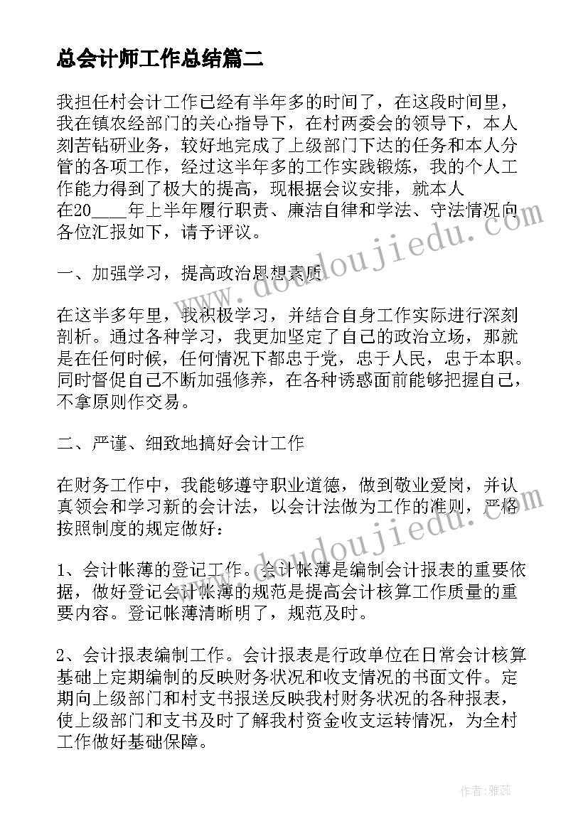 总会计师工作总结 总会计师工作述职报告(大全5篇)