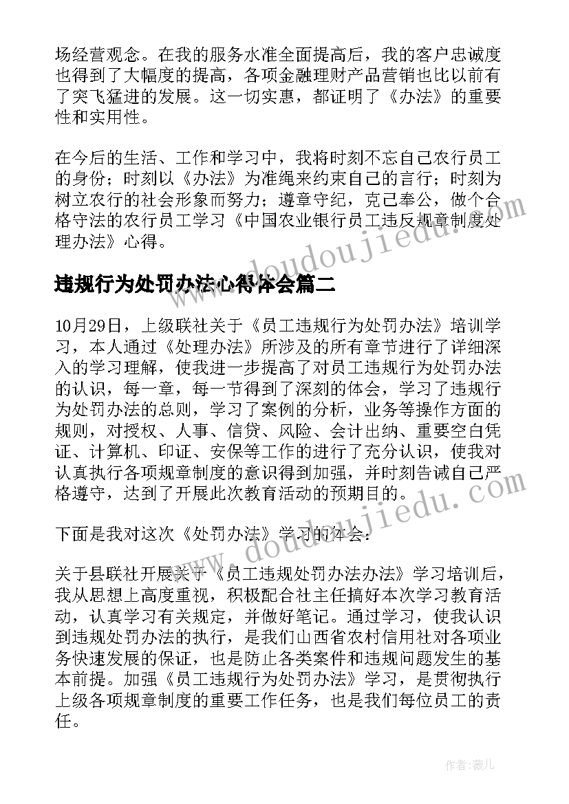 2023年违规行为处罚办法心得体会(汇总5篇)