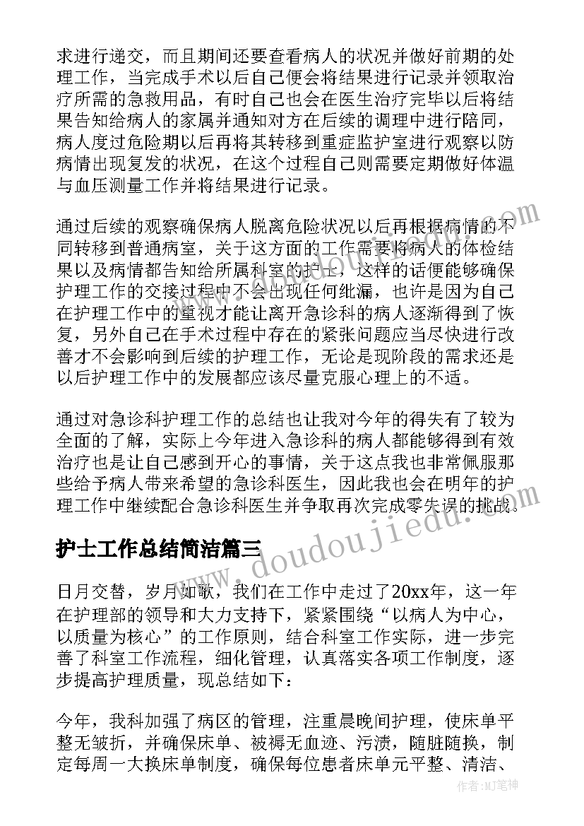 2023年护士工作总结简洁(模板9篇)