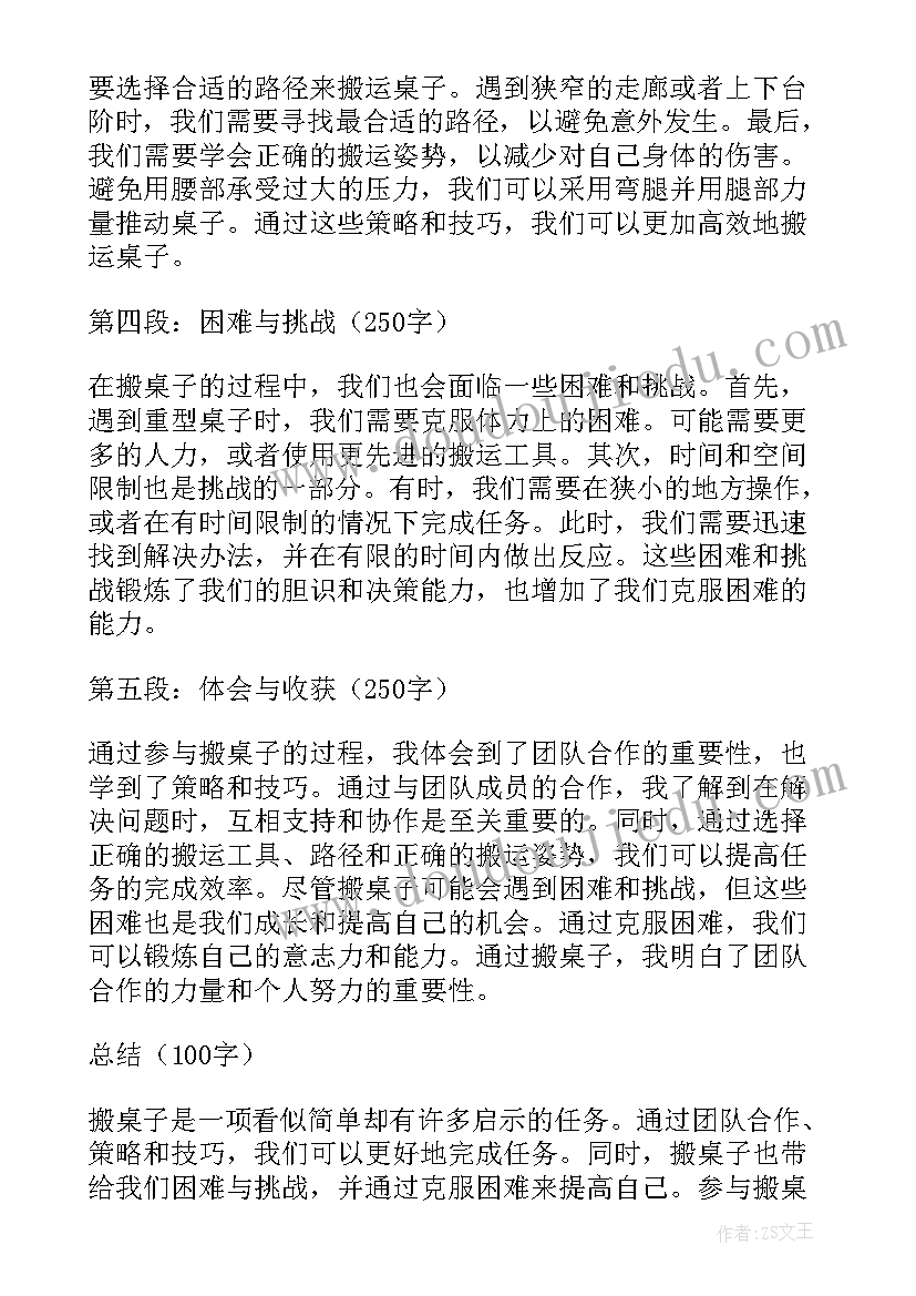 2023年洗桌子的心得体会 搬桌子的心得体会(优质5篇)