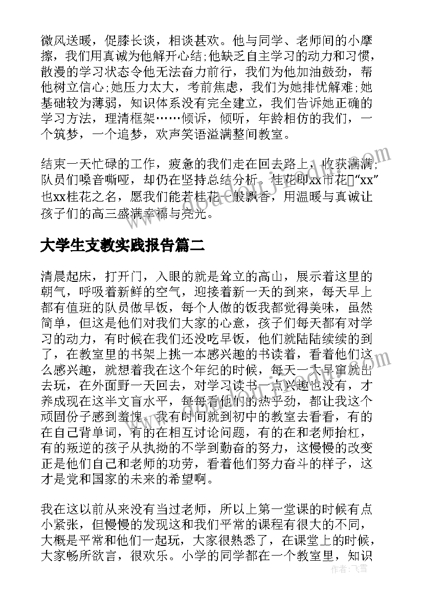 2023年大学生支教实践报告(优质7篇)