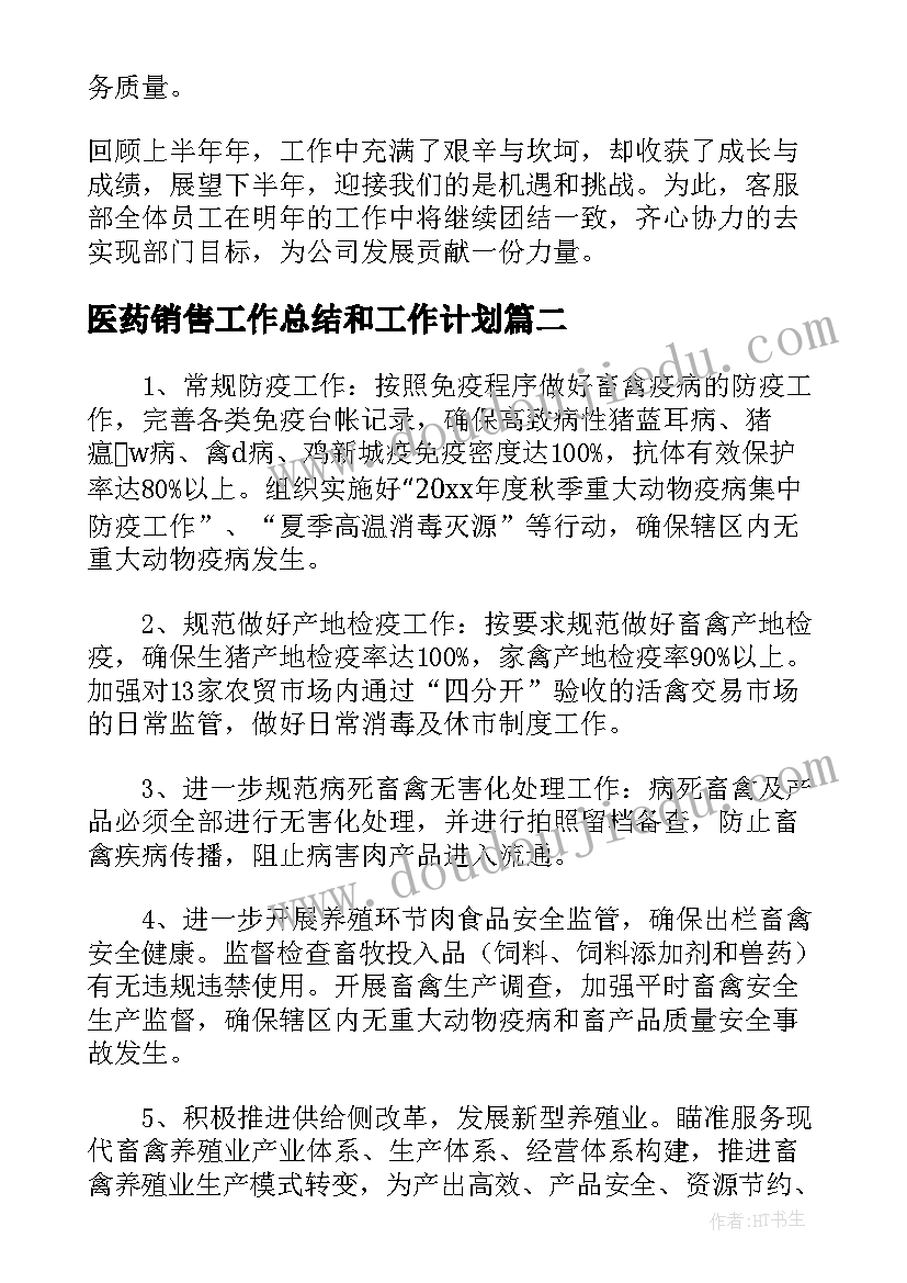 2023年医药销售工作总结和工作计划 度下半年工作计划(汇总8篇)