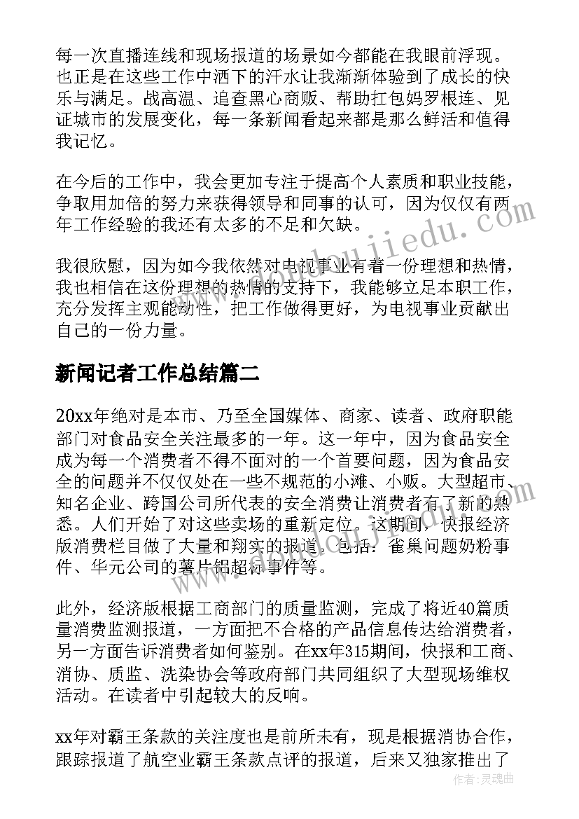 最新新闻记者工作总结(实用7篇)