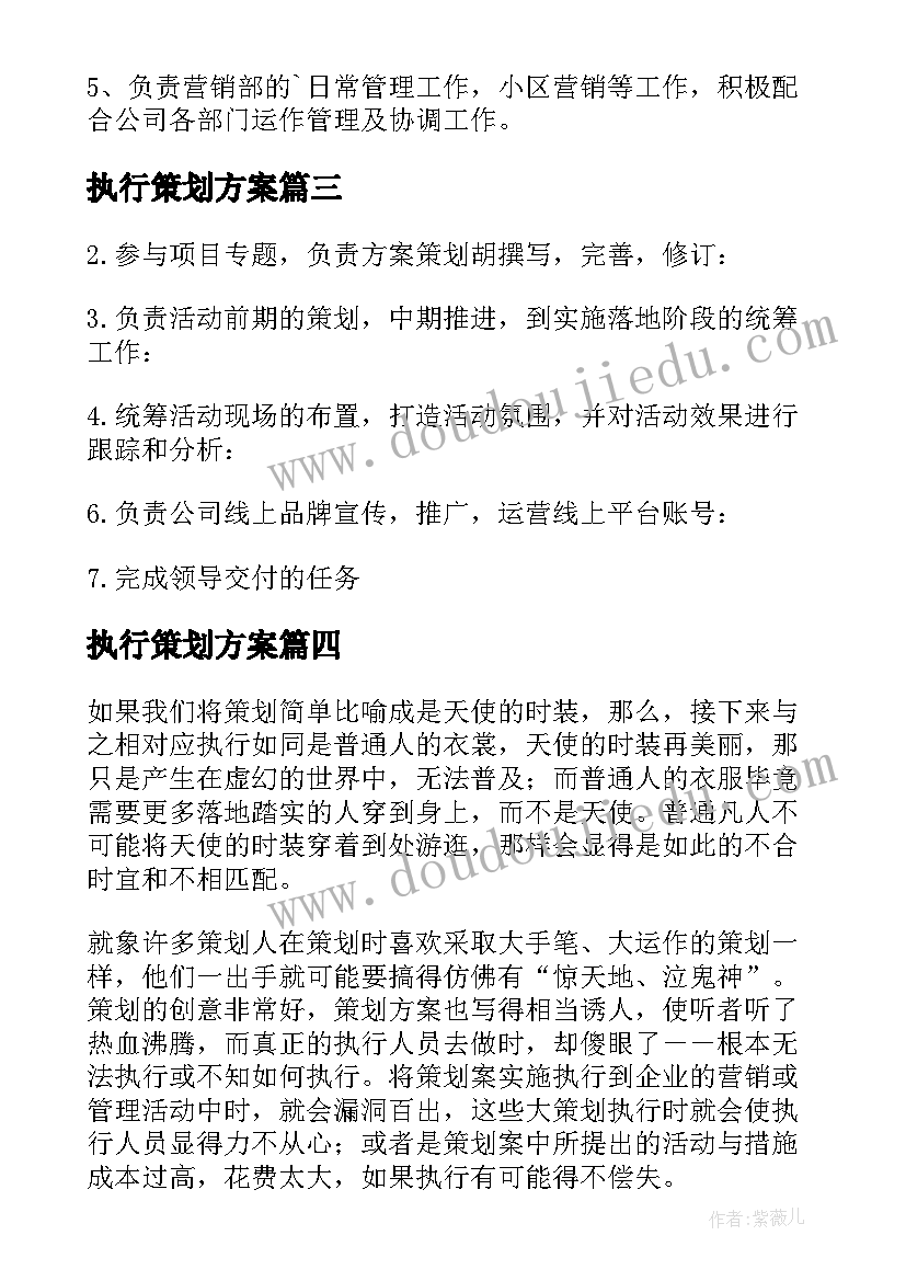 2023年执行策划方案(模板5篇)