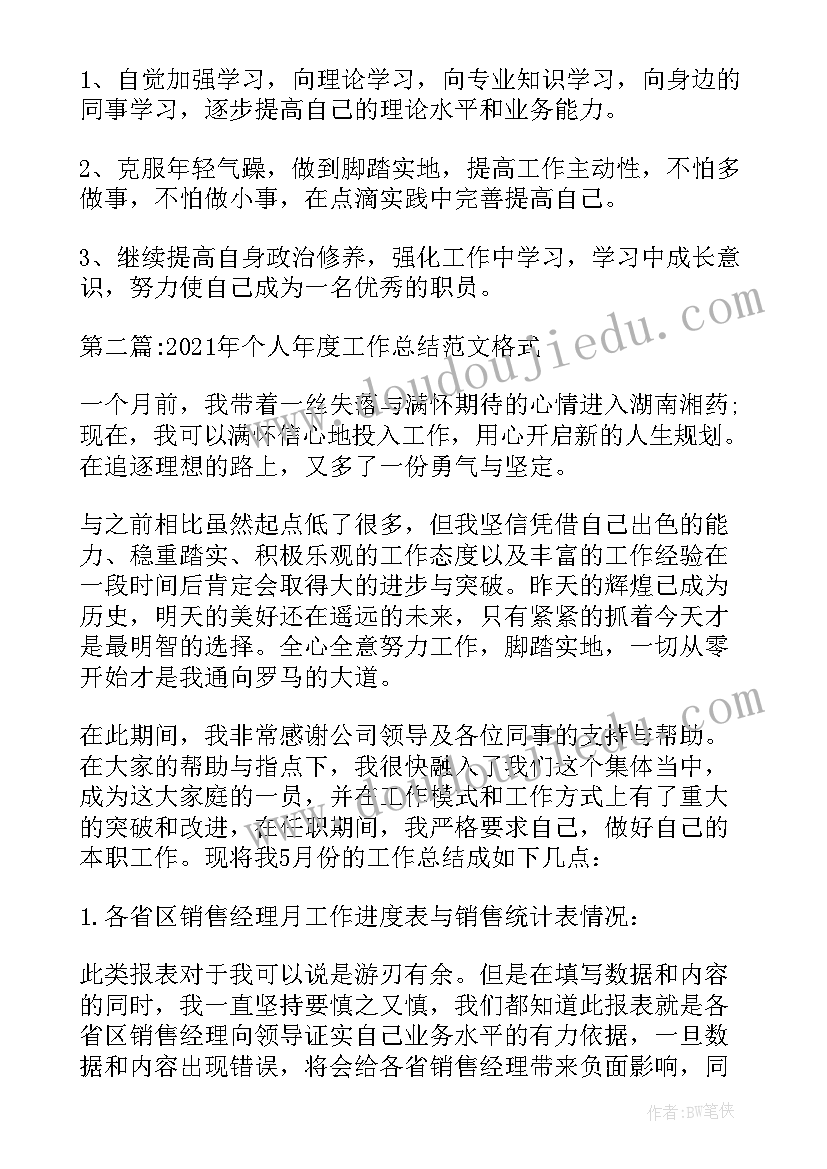 2023年年度工作总结 个人年度工作总结格式(汇总5篇)