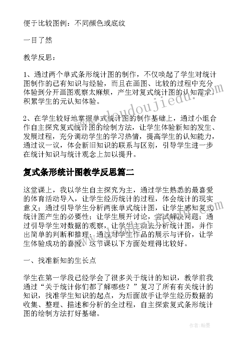 最新复式条形统计图教学反思 纵向复式条形统计图教学反思(实用5篇)