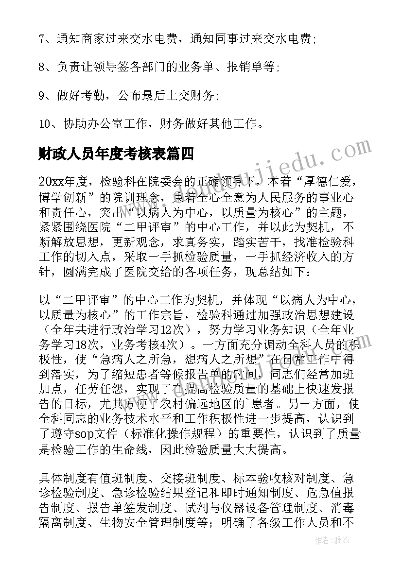 最新财政人员年度考核表 工作人员年度考核个人总结(优质6篇)