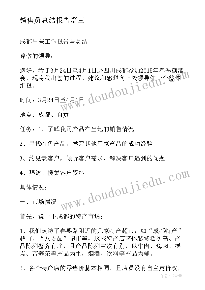 2023年销售员总结报告(大全7篇)