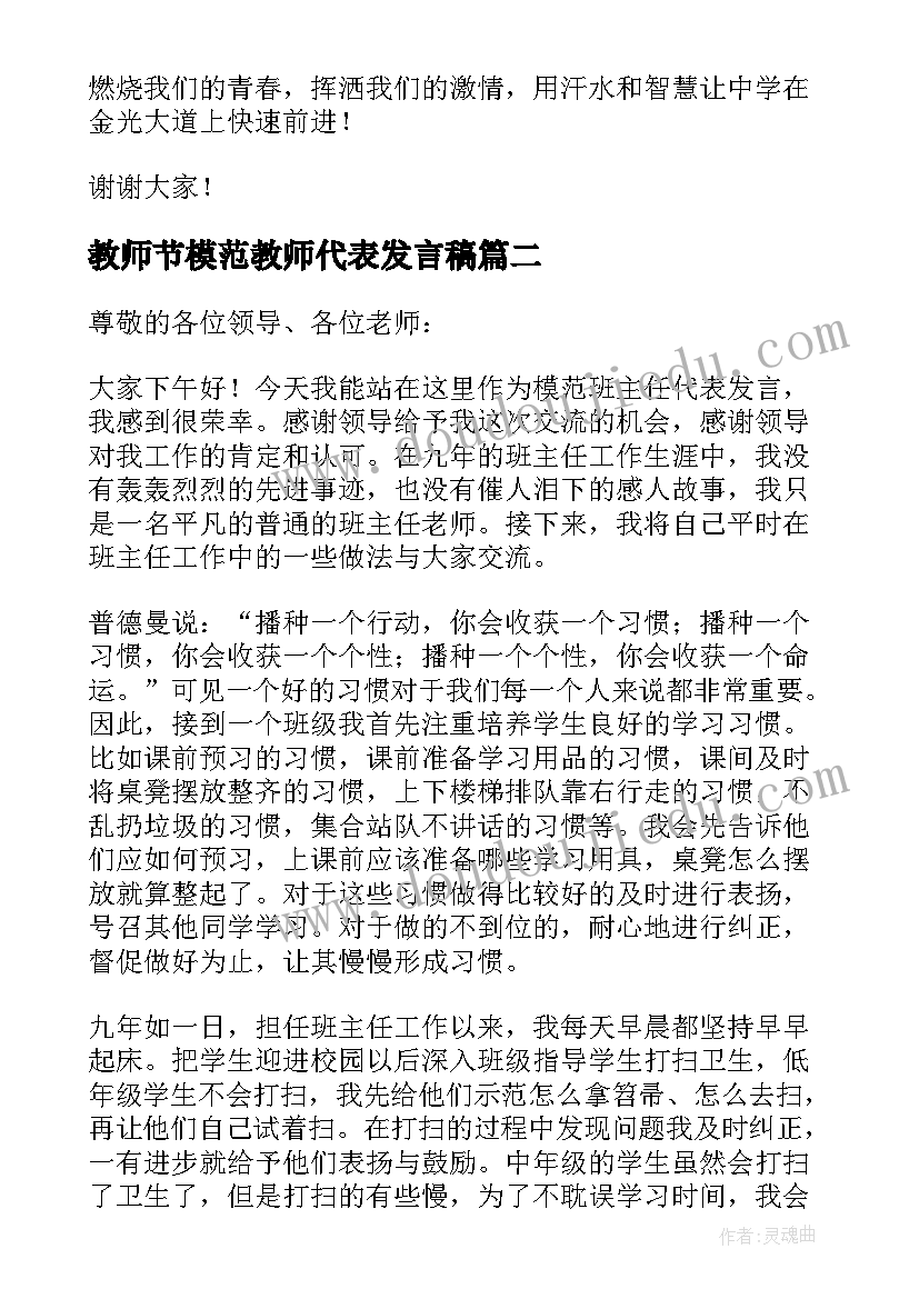 教师节模范教师代表发言稿(优质5篇)