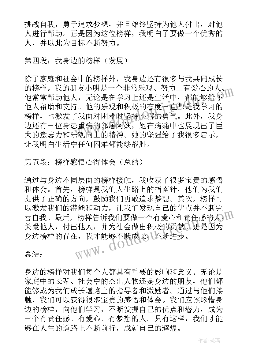 2023年榜样的力量的感悟(模板8篇)