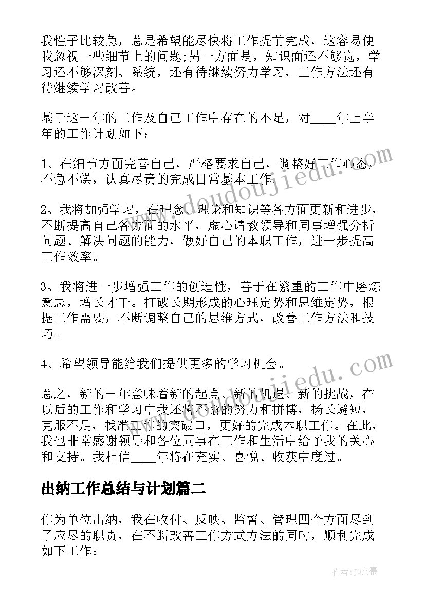 2023年出纳工作总结与计划(汇总7篇)