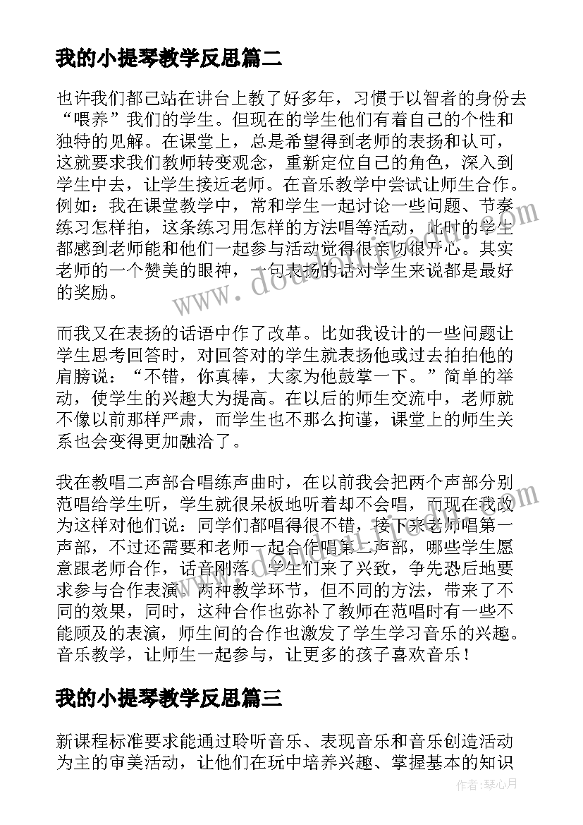 我的小提琴教学反思(大全9篇)