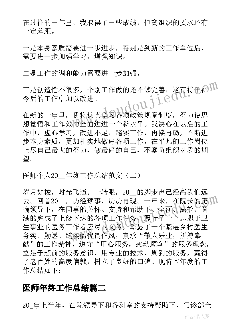 2023年医师年终工作总结 医师个人年终工作总结(通用6篇)