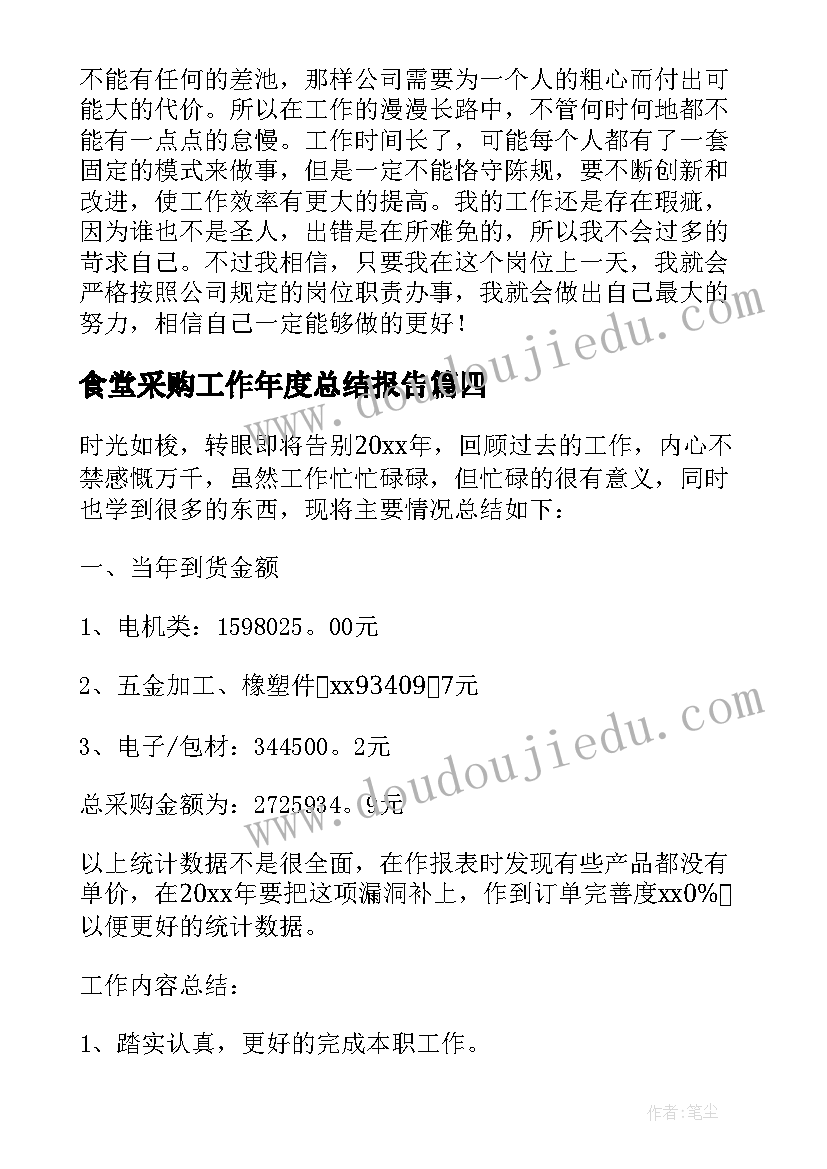 2023年食堂采购工作年度总结报告 上半年采购个人工作总结报告(汇总5篇)