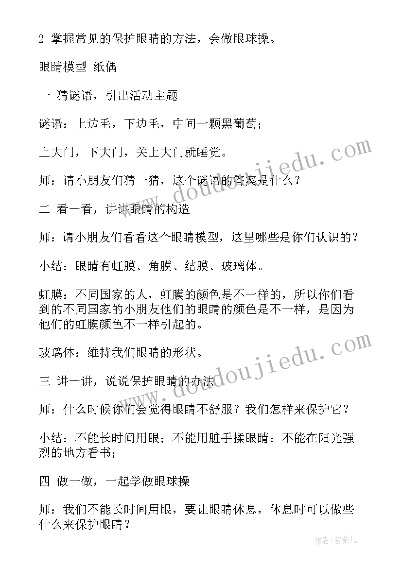 最新幼儿园大班健康保护眼睛教案 保护眼睛大班教案(优秀8篇)