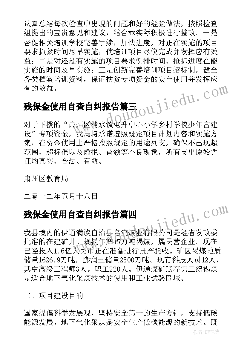 2023年残保金使用自查自纠报告(精选5篇)