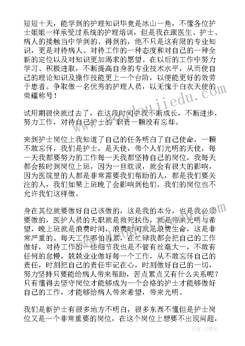 2023年医院护士试用期工作总结及转正申请 医院试用期护士的个人工作总结(优秀5篇)