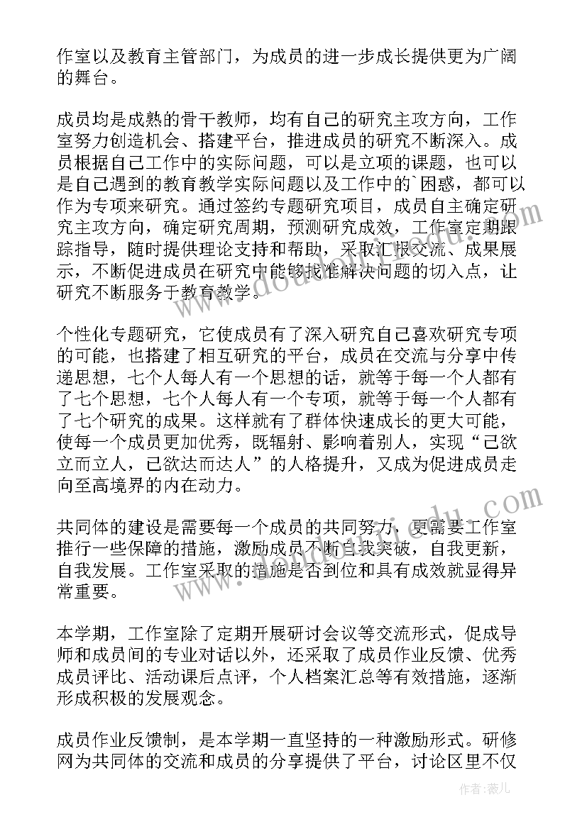 名师工作室个人总结(实用5篇)