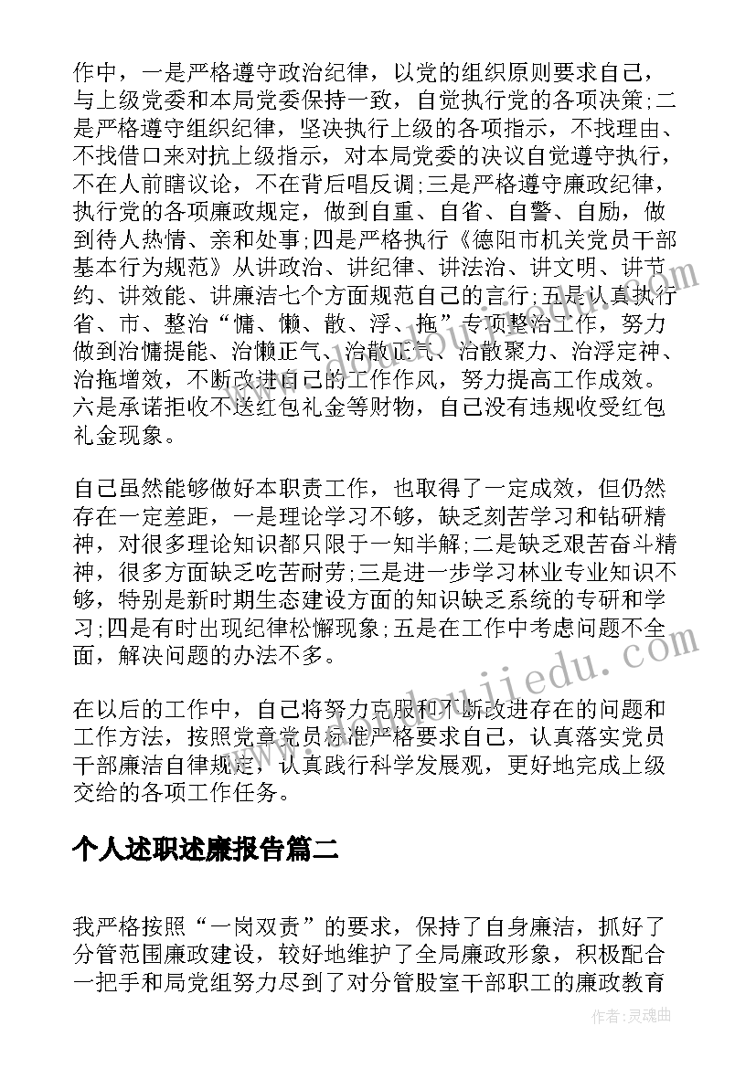 2023年个人述职述廉报告 个人述职述廉报告免费(大全6篇)