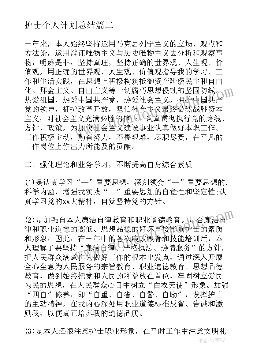 护士个人计划总结(精选5篇)