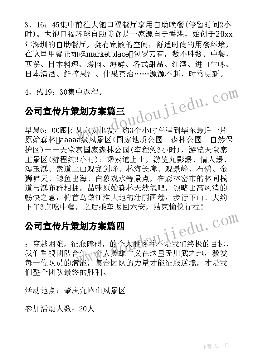 2023年公司宣传片策划方案(优质5篇)