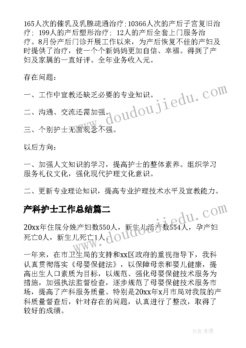 2023年产科护士工作总结(通用7篇)