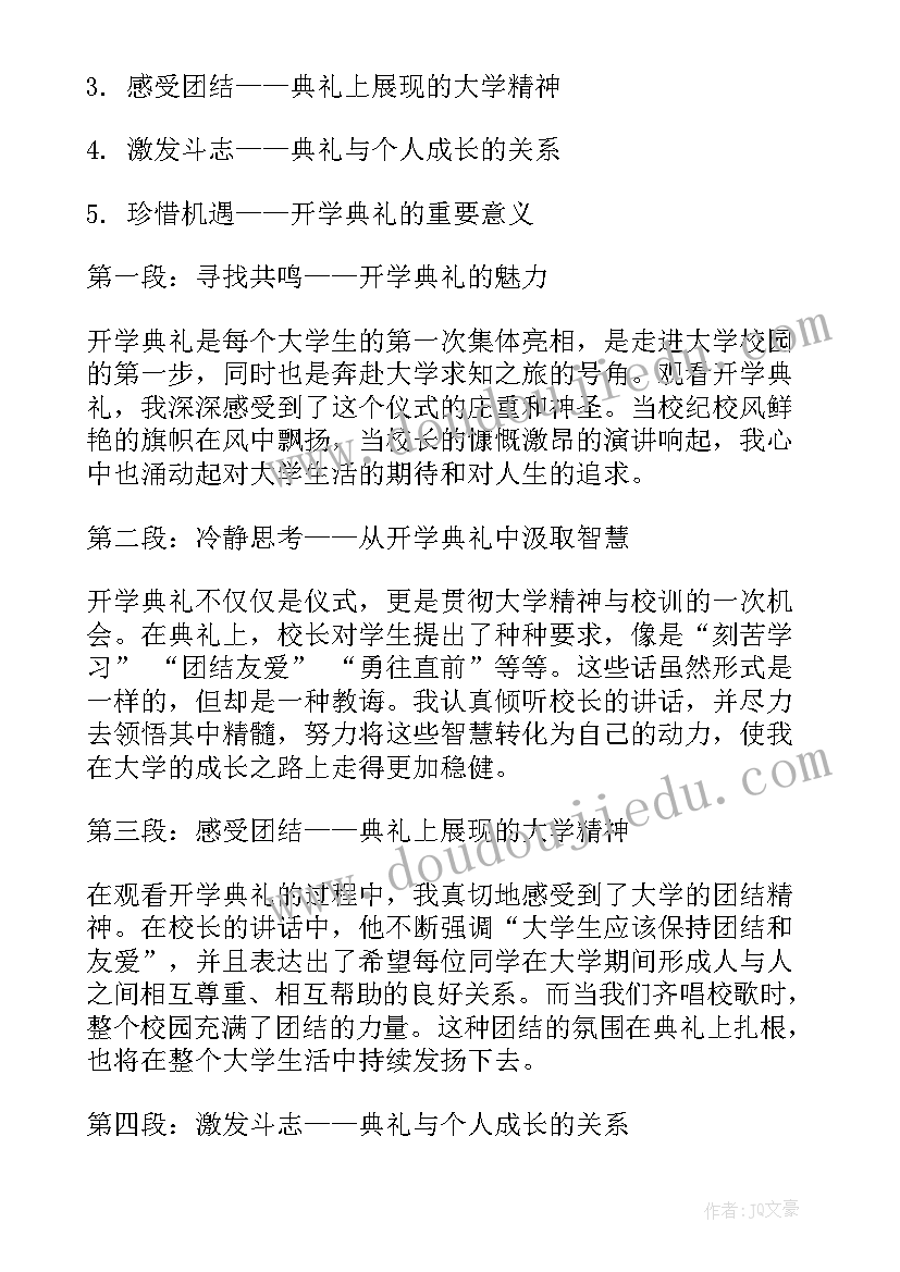 成人大学开学典礼心得体会内容 大学开学典礼心得体会(优秀5篇)