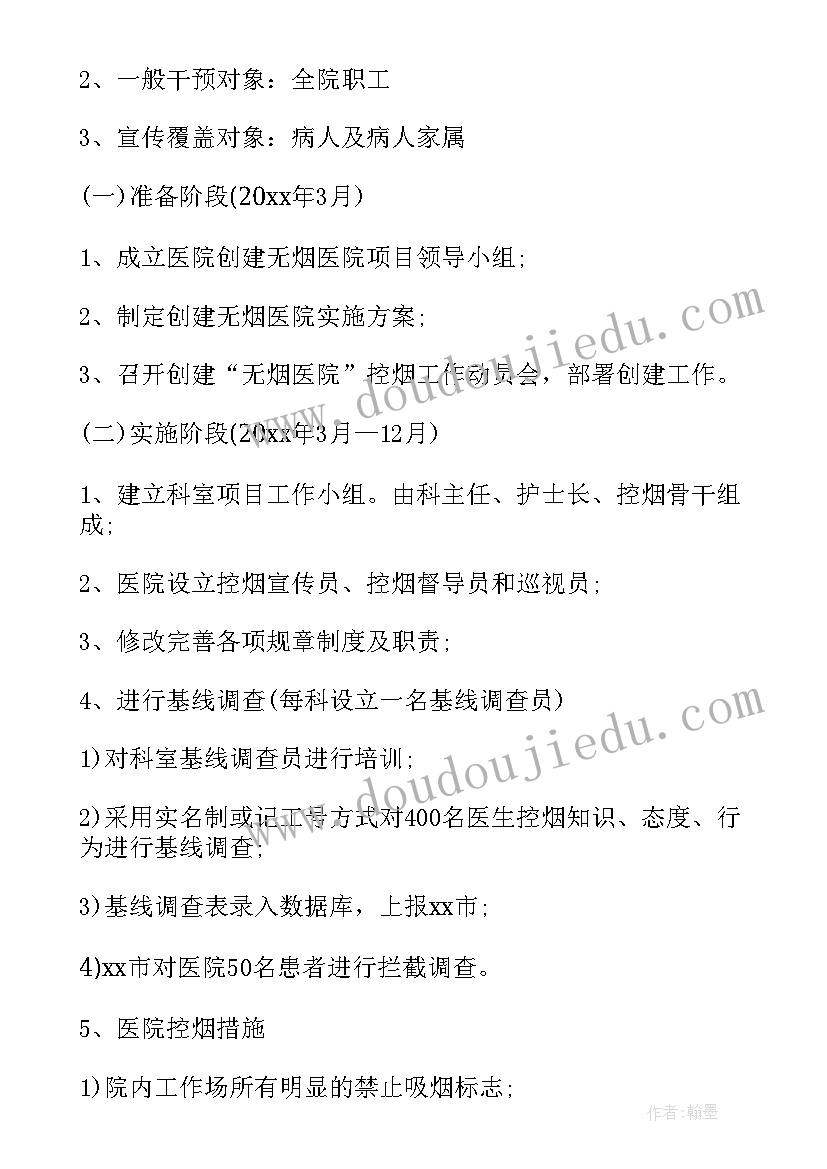 卫生院控烟工作计划 卫生院控烟工作总结(优质5篇)