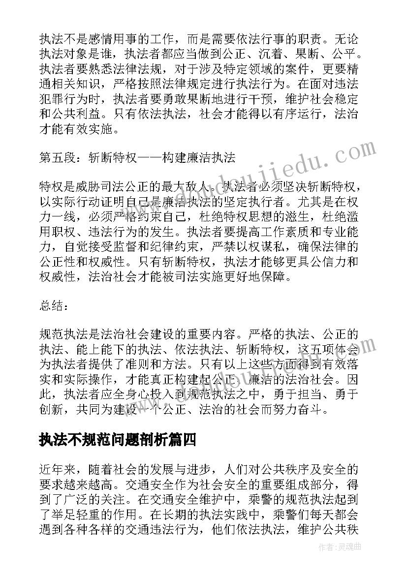 2023年执法不规范问题剖析 执法规范化心得体会心得体会(实用10篇)